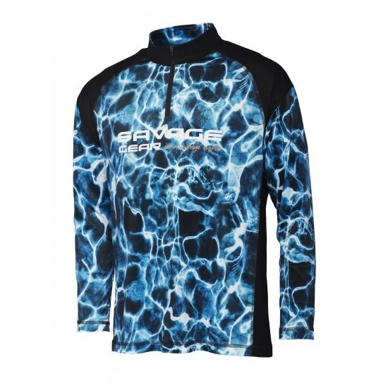 Savage Gear Marine UV Long Sleeve Tee Sea Blue 1 Savage Gear Marine UV Long Sleeve Tee Sea Blue